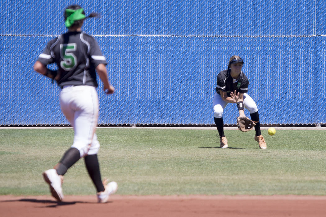 Palo Verde sophomore Camden Zahn prepares to catch the ball during a game against Reed at Bi ...