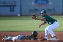 Bonanza’s Jay Desoto makes it back to second to stay safe against Green Valley’s ...