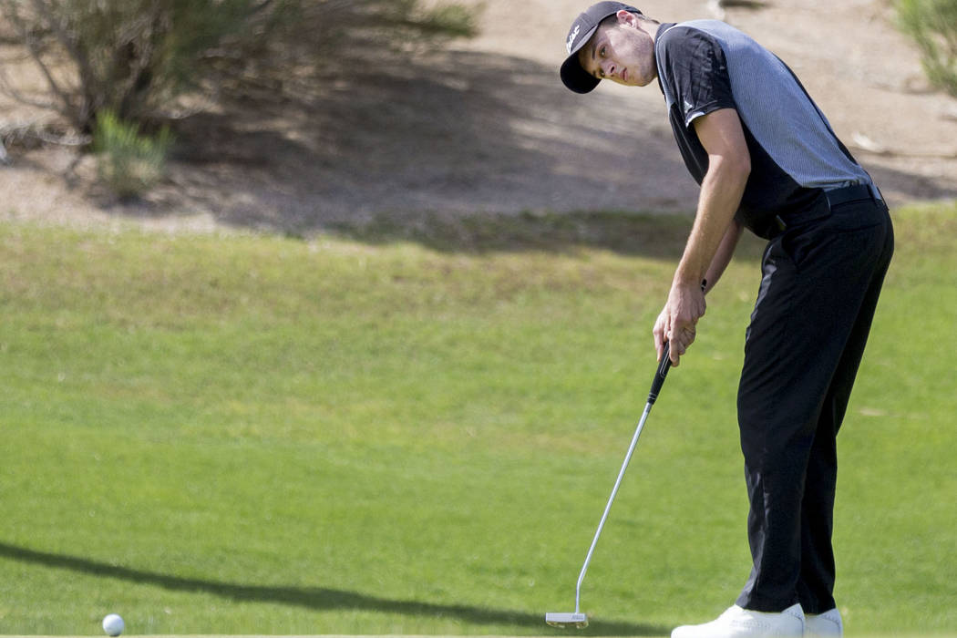 Palo Verde’s Jack Trent on the 16th hole during the Sunset Region boys golf tournament ...
