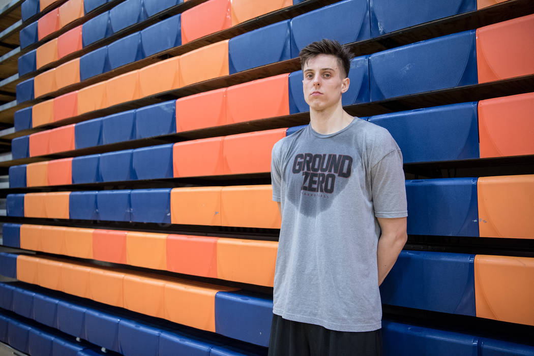 Portland Trail Blazers rookie Zach Collins trains at alma mater Bishop Gorman High School on ...