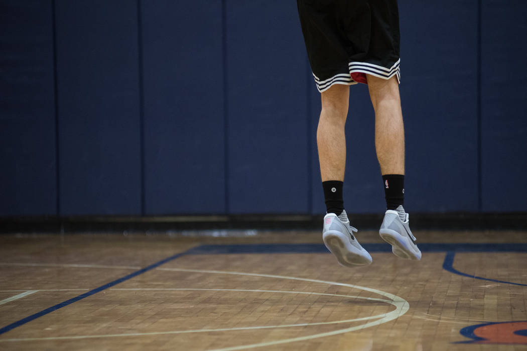 Portland Trail Blazers rookie Zach Collins trains at alma mater Bishop Gorman High School on ...