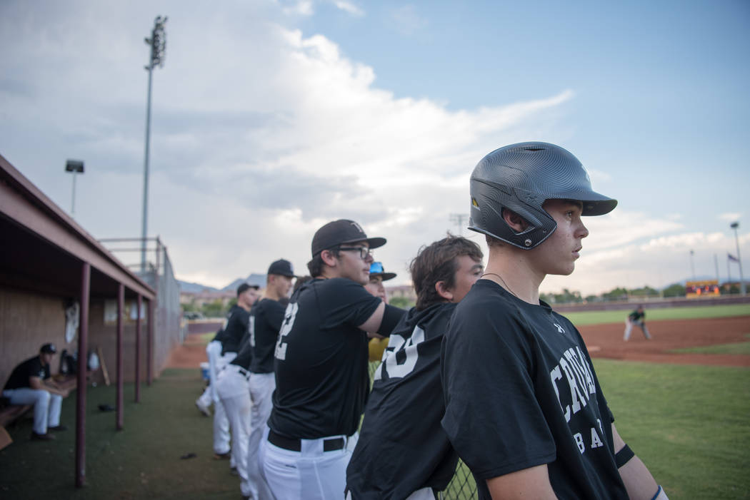 Faith Lutheran Crusader Paulshawn Pasqualotto up to bat during a game at Faith Lutheran High ...