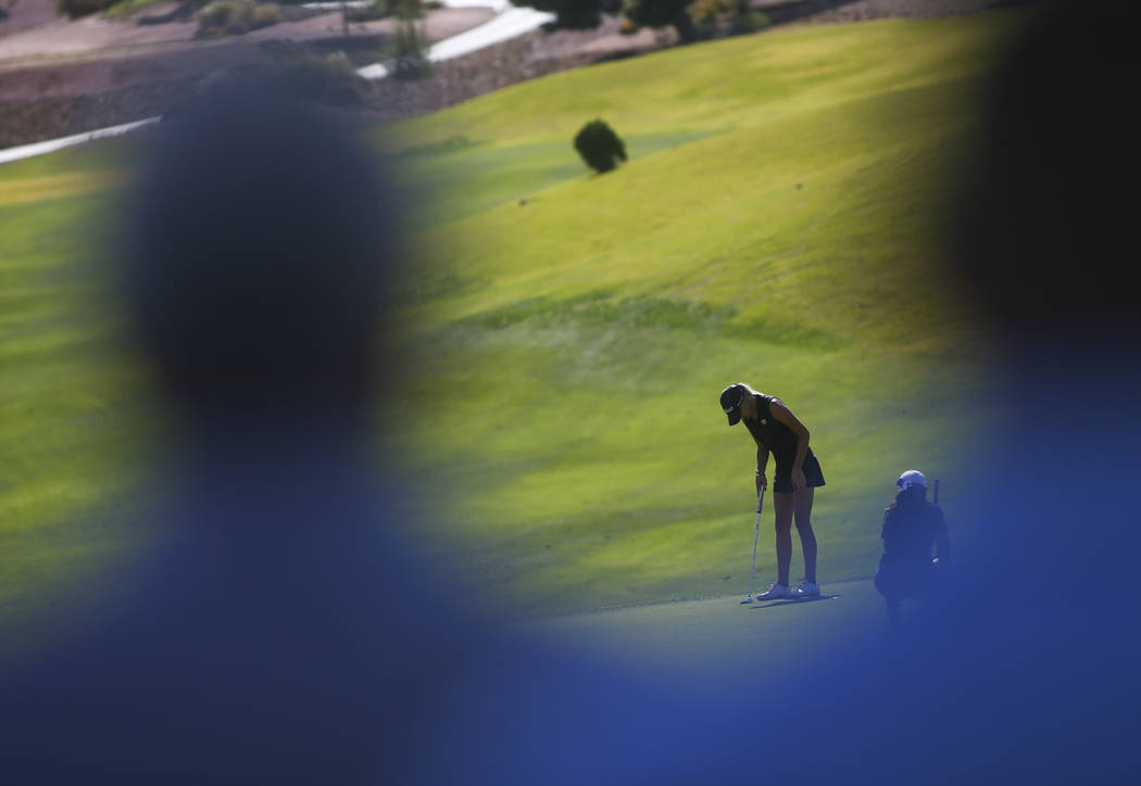 Palo Verde’s Annick Haczkiewicz competes during the Class 4A state girls golf tourname ...