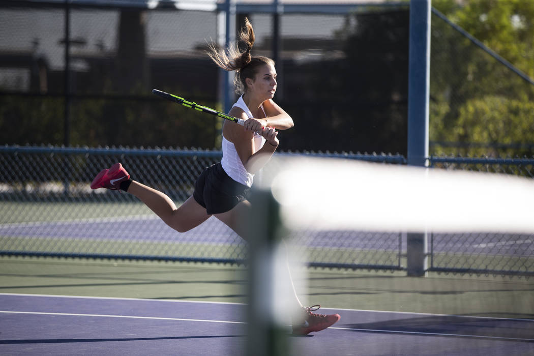 Clark’s Audrey Boch-Collins during the girl’s singles Sunset Regional championsh ...