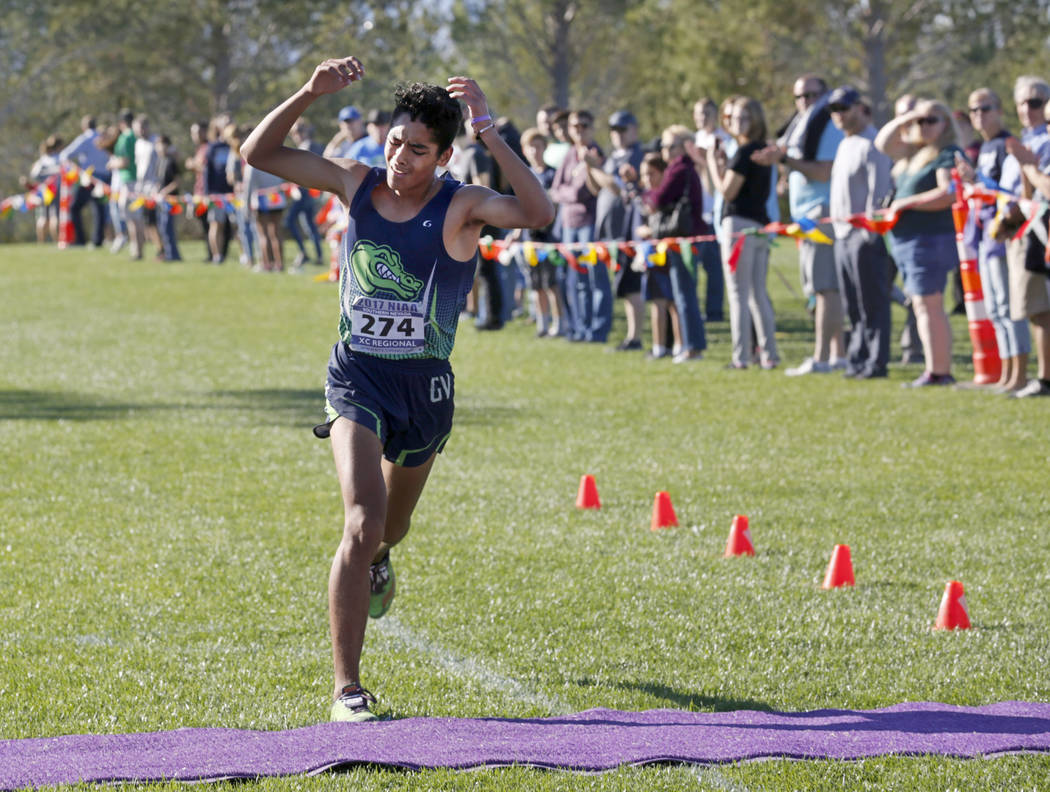 Green Valley’s Milton Amezcua (274) competes during the Boys Cross Country Class 4A Su ...