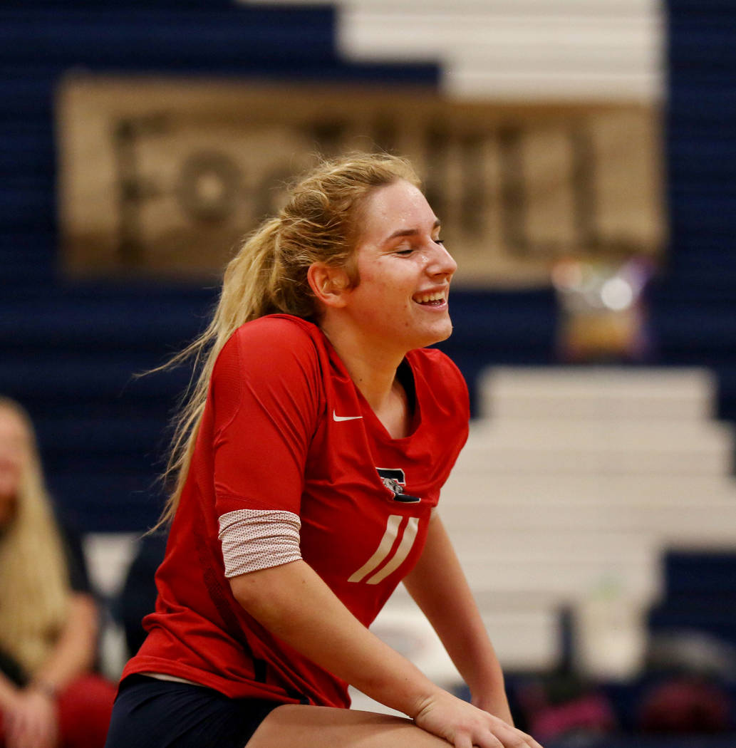 Coronado’s Madison Karcich smiles after scoring a point against Foothill during the Cl ...