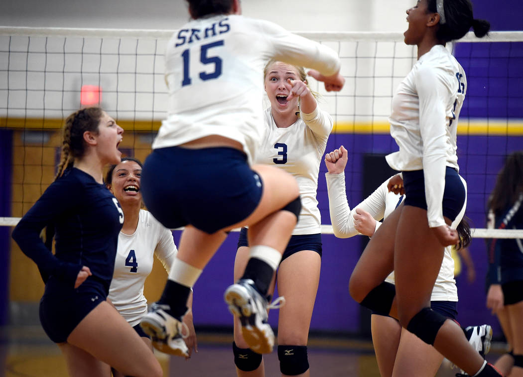 Shadow Ridge’s from left, Braedyn Peters, Kizzy Rodriguez, Whittnee Nihipali, Madison ...