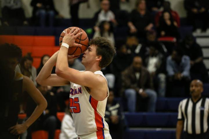 Bishop Gorman’s Chance Michels (25) shoots a free-throw during the second half of the ...