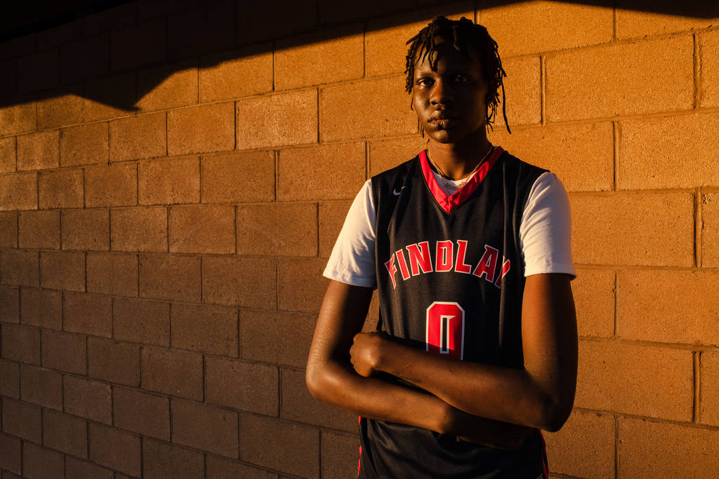 Findlay Prep’s Bol Bol poses for a portrait at Horizon Crest Park in Henderson, Wednes ...