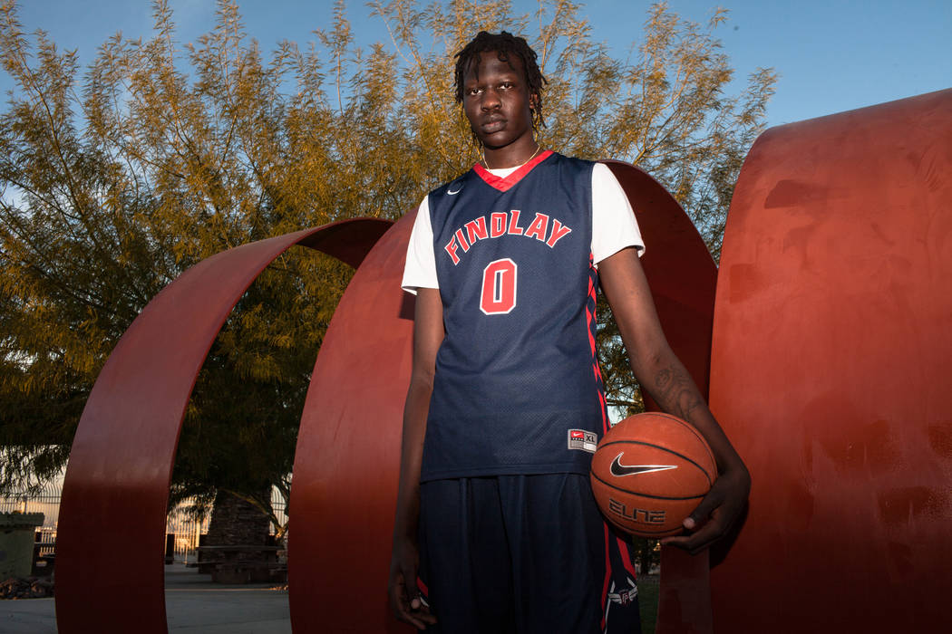 Findlay Prep’s Bol Bol poses for a portrait at Horizon Crest Park in Henderson, Wednes ...