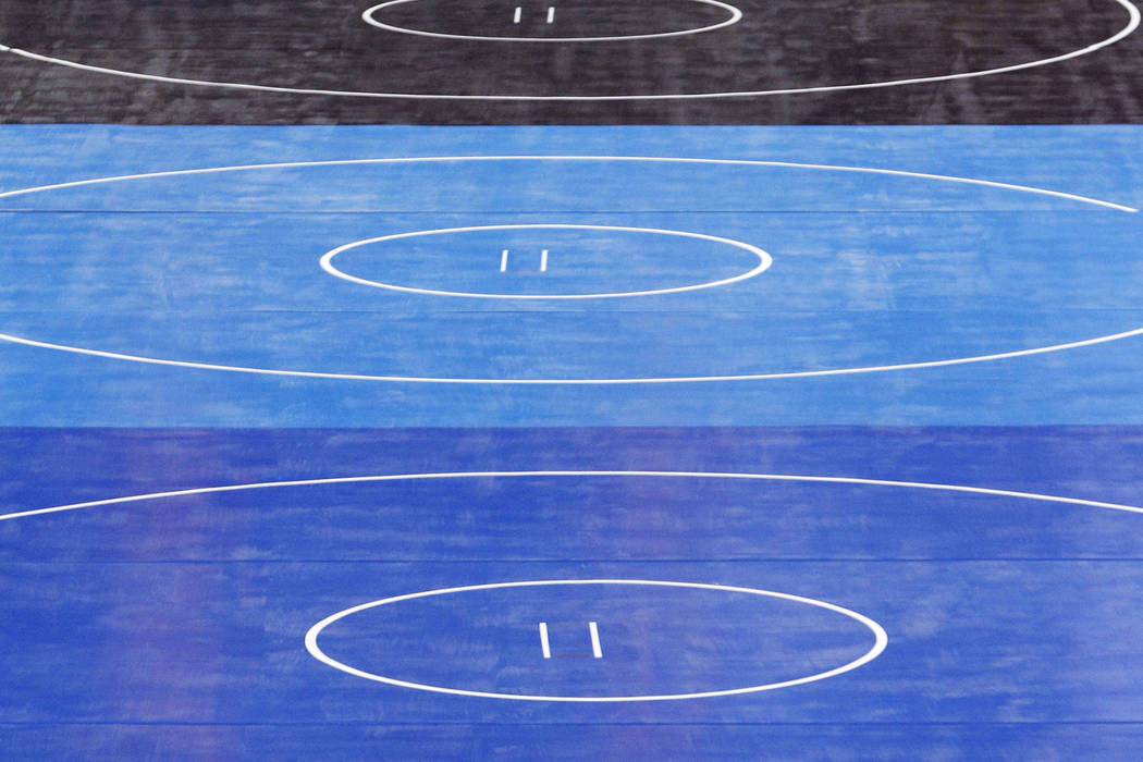 Wrestling mats are seen in this undated file photo. (AP Photo, file)