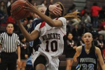 Las Vegas’ Shomari Harris (10) gets fouled by Foothill’s Gabby Doxtator while dr ...