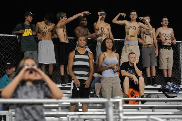 Rancho High fans watch as the Rams play at Clark during the season opener for both teams.