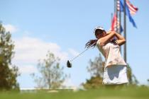 Alexandra Kaui practices her swing at Desert Pines Golf Club. The recent Green Valley High S ...