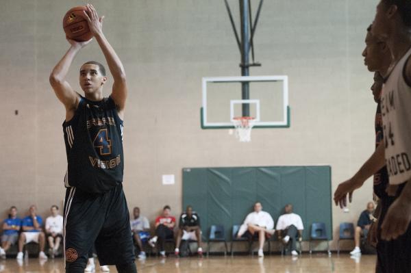 Chase Jeter takes a free throw for the Dream Vision 16s in a game against Team Loaded in the ...