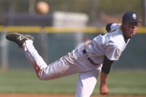 Boulder City senior Tanner Howell pitches against Chaparral on Friday during the host Eagles ...