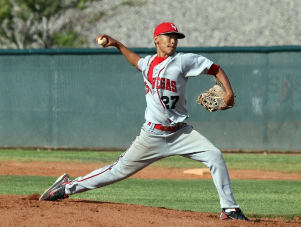 Las Vegas’ Jerome Byndloss delivers a pitch against Silverado.