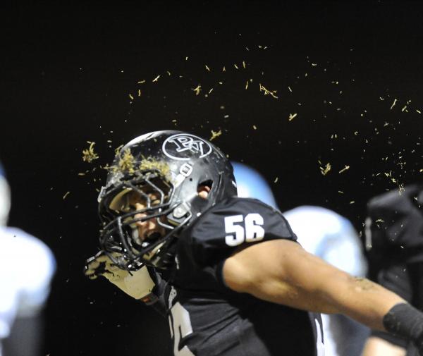 Palo Verde’s Josh Hamilton celebrates after a sack.