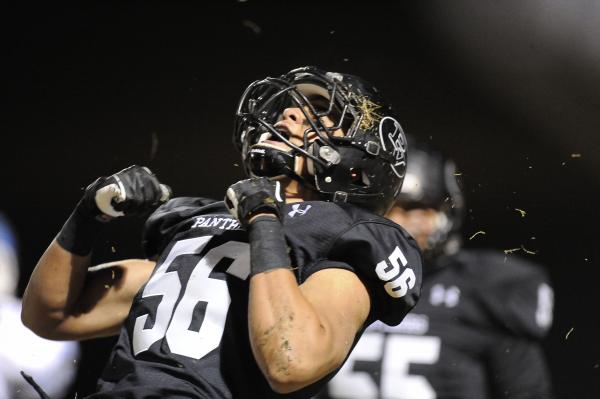 Palo Verde’s Josh Hamilton celebrates after a sack.