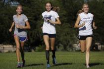 The Meadows’ Gosse triplets — from left, Bailey, Delaney and Cassidy — shown Friday be ...