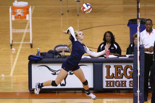 Centennial’s Tiana Bonds attacks against Palo Verde during the semifinals of the Sunse ...