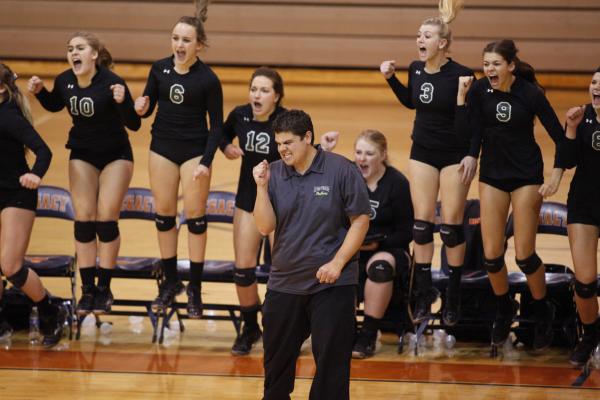 Palo Verde head coach Greg Siqueiros celebrates during his team’s 3-1 win over Bishop ...