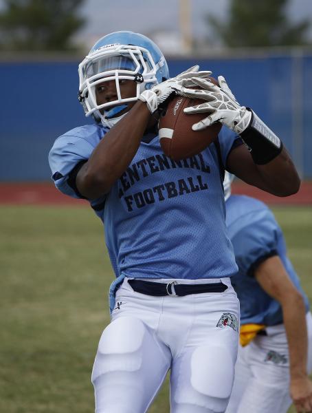 Centennial linebacker Toby Lopez takes part in practice on Wednesday. The senior had a team- ...