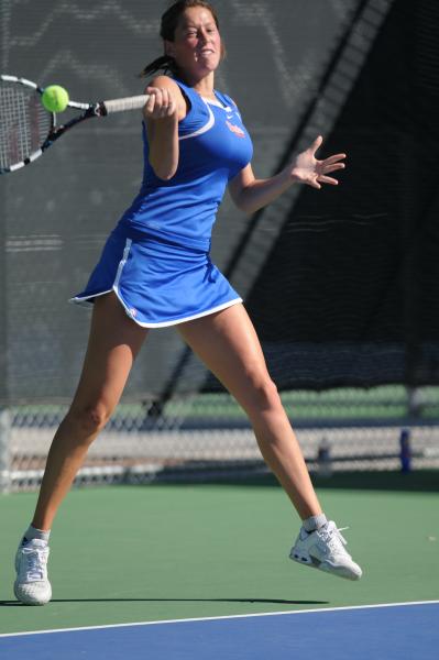Bishop Gorman’s Chelsea Crovetti hits a return on Saturday during the Sunset Region to ...