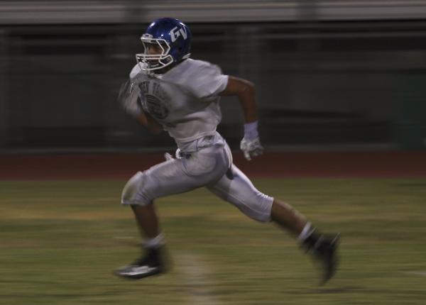 Green Valley receiver Markus Varner, seen covering a punt in practice, leads the area with 2 ...