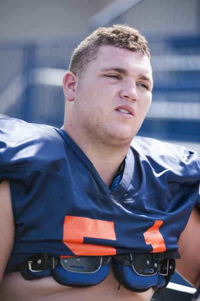 Bishop Gorman lineman Zack Singer, shown Wednesday at practice, was all-state on offense and ...