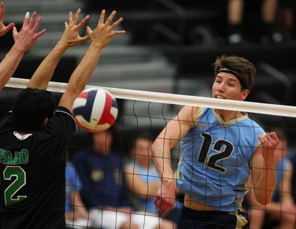 Foothill’s Kendell Andrews goes for a kill against Palo Verde