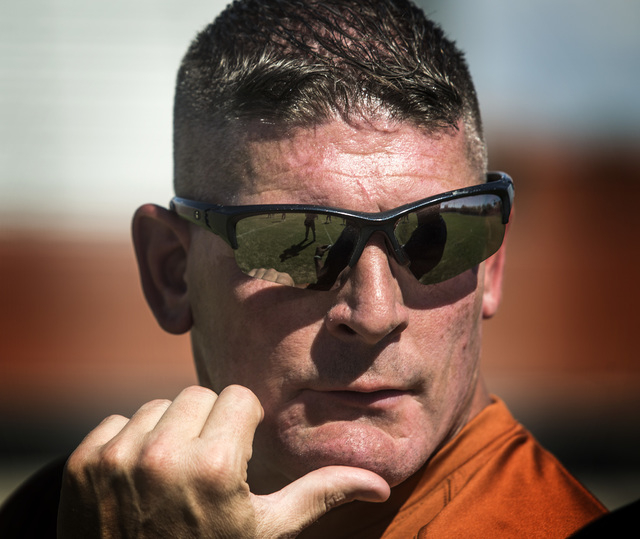 New Legacy High football coach John Isola watches intently during practice Tuesday. The Long ...