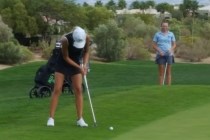 Annick Haczkiewicz of Palo Verde putts from the fringe near the 16th green during the Class ...