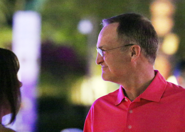 Oklahoma coach and event chair Lon Kruger socializes during the 9th annual Coaches vs. Cance ...