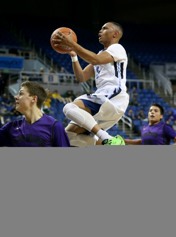 Canyon Springs’ Gerad Davis shoots during the team’s Division I state semifinal ...