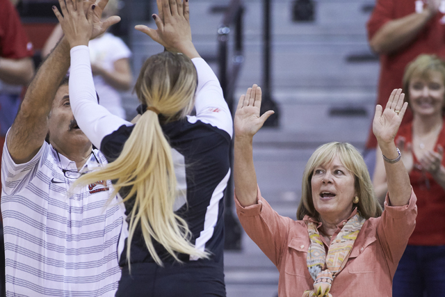 UNLV Women’s Volleyball team defeated Portland State in five sets in the Cox Pavilion ...