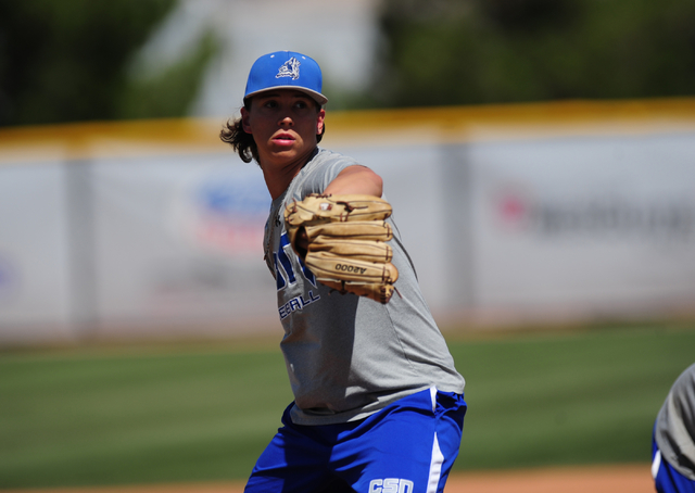 College of Southern Nevada pitcher Mikey York, who was selected in the fifth round of the Ma ...