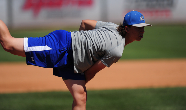 College of Southern Nevada pitcher Mikey York, who was selected in the fifth round of the Ma ...