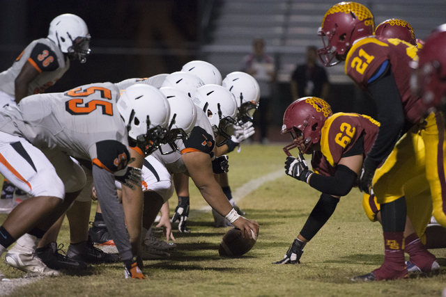 Chaparral plays a football game at Del Sol in Las Vegas, Friday, Sept. 23, 2016. Jason Oguln ...