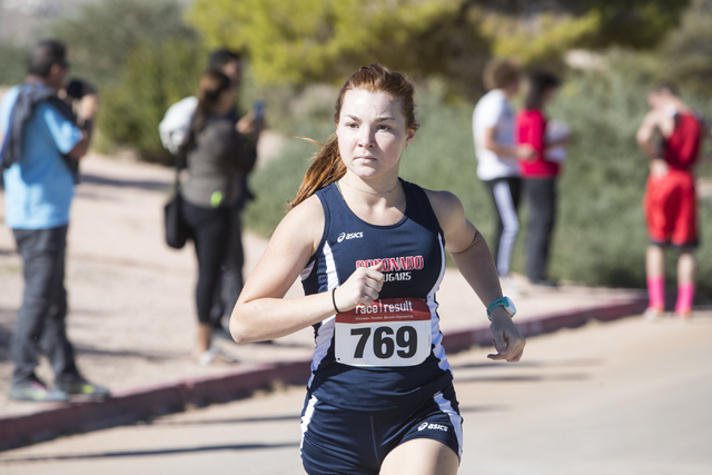 Sabrina Granger from Coronado High School keeps pace during the women’s junior-senior ...