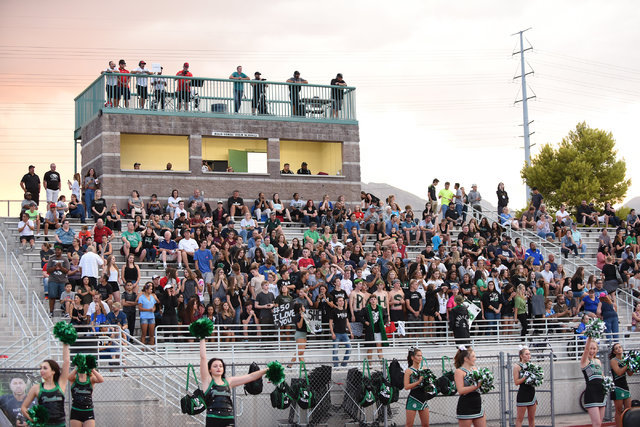Palo Verde High School football fans watch their game against Las Vegas High School at the P ...