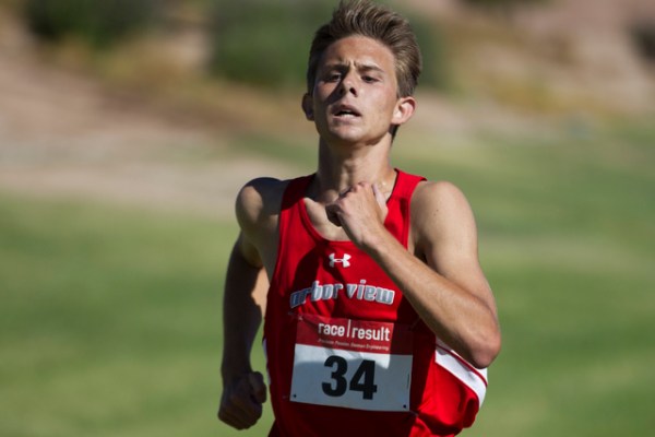 Arbor View’s Andrew Parker runs to the finish line to take 10th place in the cross cou ...