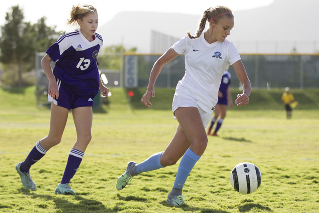 Foothill’s Amber Risheg (2) runs with the ball against Silverado in the girl’s s ...