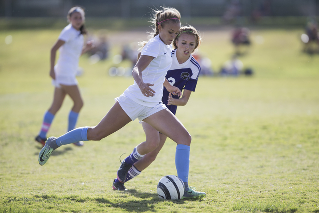 Foothill’s Amber Risheg (2) moves for a kick against Silverado in the girl’s soc ...