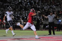 Arbor View fullback Andrew Wagner (42) scores a touchdown during the Arbor View High School ...