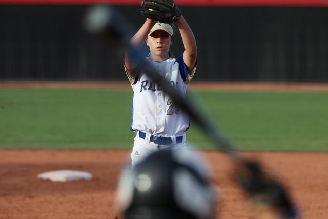 Reed pitcher Julia Jensen throws to Palo Verde during their Division I state tournament game ...