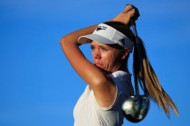 Shadow Ridge’s Allison Weiderman tees off during the Sunset Region girls golf tourname ...