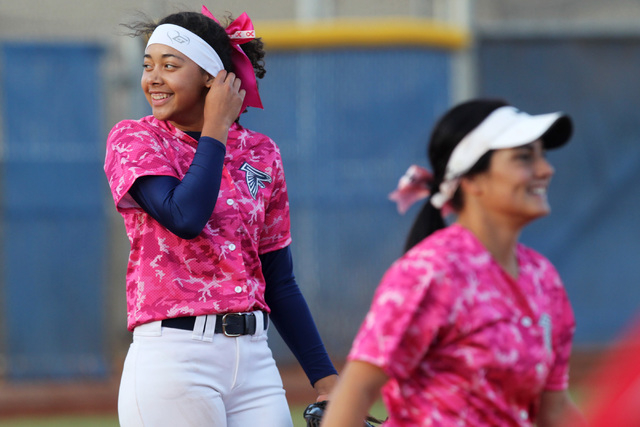 Foothill relief pitcher Sadie Christian smiles after striking out a Coronado batter during t ...