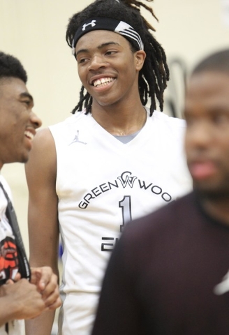 Greenwood Eliteճ Terry Armstrong (1) is seen on the court after defeating team Costal Elite ...