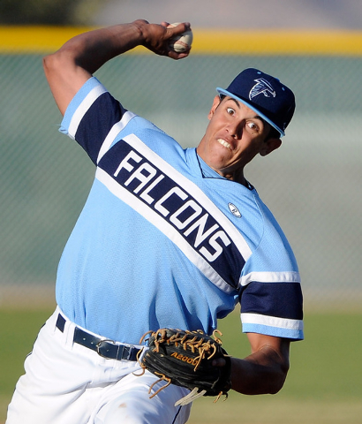Foothill pitcher Bligh Madris trows a pitch on Monday against Liberty. Madris went 4-for-4 a ...